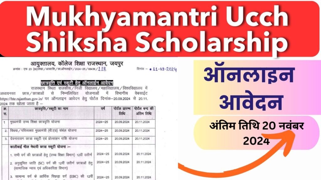 Mukhyamantri Ucch Shiksha Scholarship